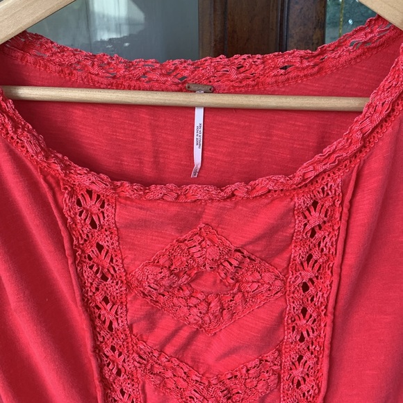 Free People “Truly Madly” Crochet 3/4 Sleeves Top - Picture 10 of 10